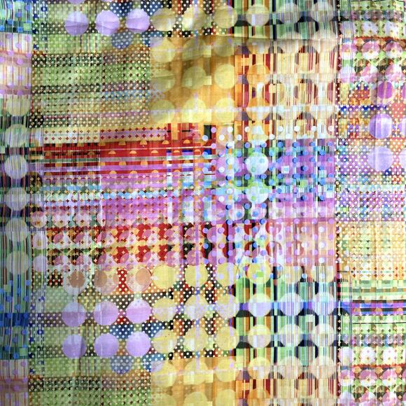 P&B Textiles Mod Plaid 100% Cotton Fabric Rainbow Multicolor 108"x166" 4.6 yd - Picture 2 of 5